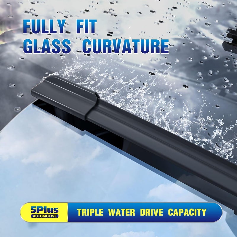 5PLUS 3 Wipers 26"/21"/12" Replacement For Acura MDX 2013 2012 2011 2010 2009 2008 2007, 26 Inch+21 Inch Windshield Wiper Blades with 12 Inch Rear Wiper Blade - Image 3